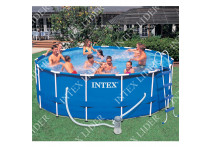 Каркасный бассейн Intex Metal Frame Pool 28218, 366 х 98 см + насос-фильтр, лестница