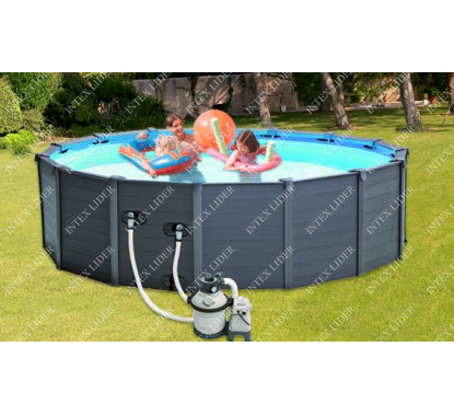 28382 Бассейн каркасный INTEX Sequoia Spirit Wood Frame Pool 478x124см