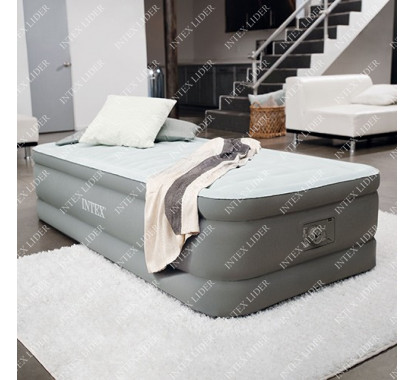64472 Надувная кровать Intex, с встроенным электронасосом 220В (99х191х46)