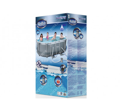 56617 Bestway Овальный каркасный бассейн Power Steel 300 х 200 х 84 см, с ф.-насосом